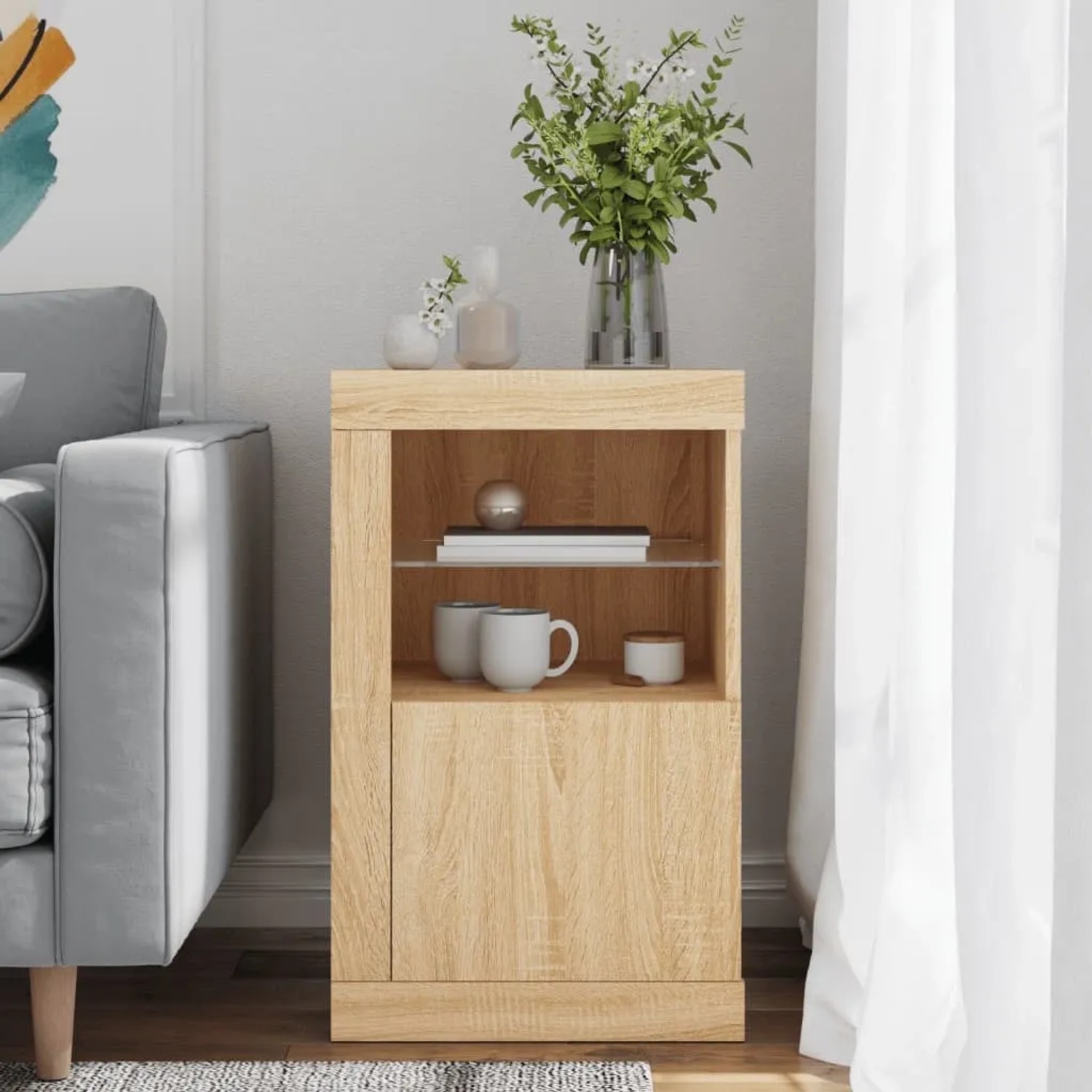 vidaXL Kommode mit LED Sonoma Eiche kaufen bei OBI