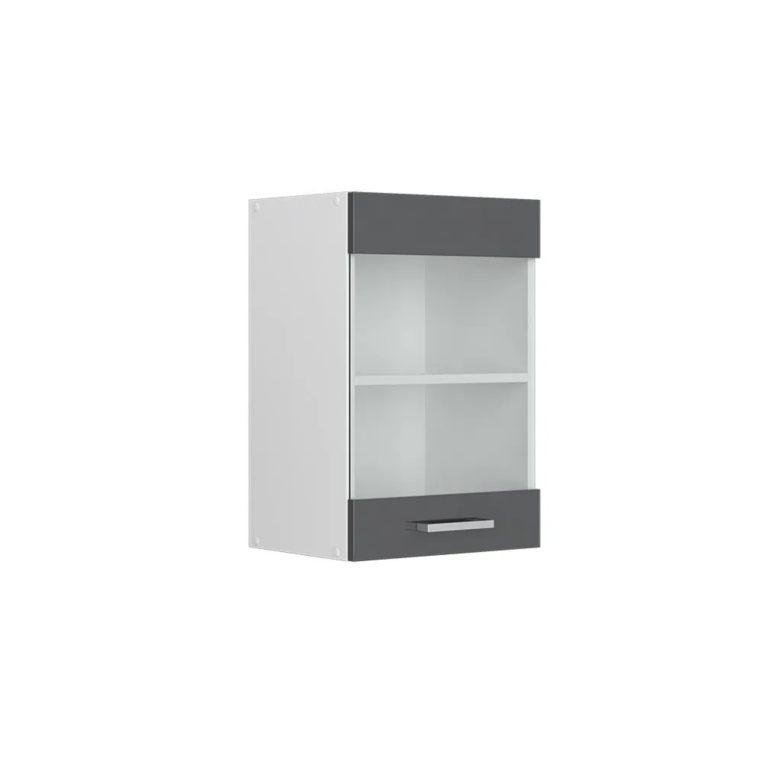 Vicco Küchenglasschrank R-Line Glashängeschrank Anthrazit Hochglanz Weiß 40 cm