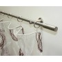 Gardinia Gardinenstangen-Set Sigma, 160 cm, Edelstahloptik mit Gardine und Ringen.