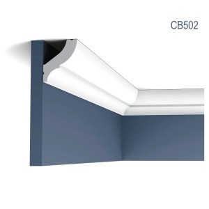 Weiße ORAC Decor Zierleiste CB502N als Stuckprofil für Wand, Decke und Ecke.