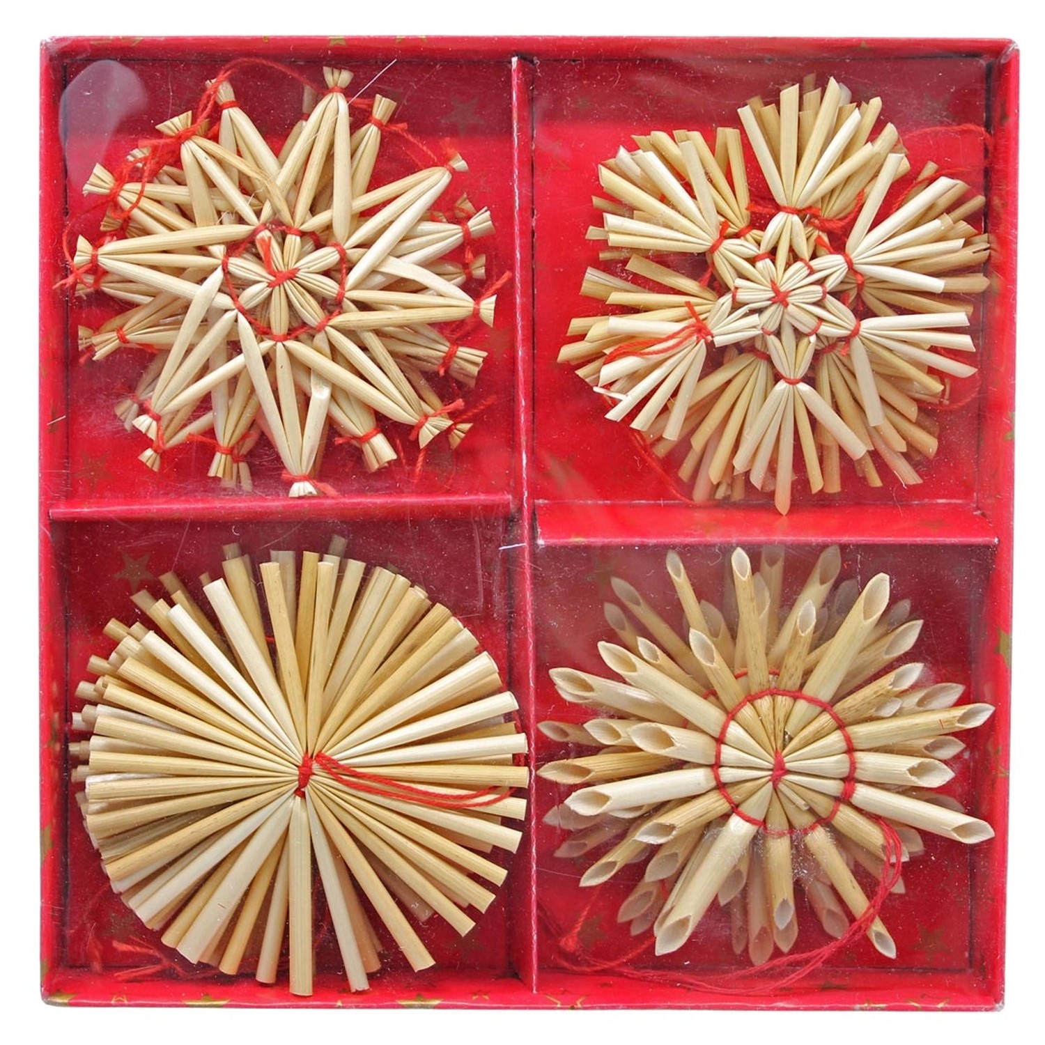 COM-FOUR Sternaufhänger Weihnachtsschmuck - 16-teiliges Set Bruchfester Christbaumschmuck