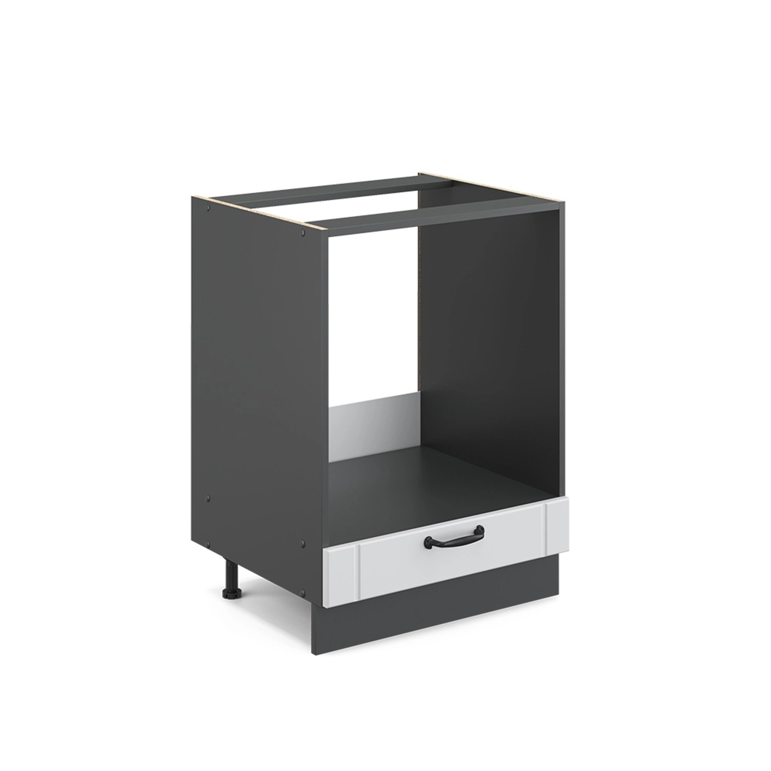 Vicco Herdumbauschrank Fame-Line Weiß Landhaus/Anthrazit 60 cm ohne Arbeitsplatte