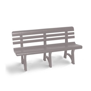 BICA Olimpia 3-Sitzer Gartenbank in Taupe, Kunststoff Gartenmöbel für 3 Personen.