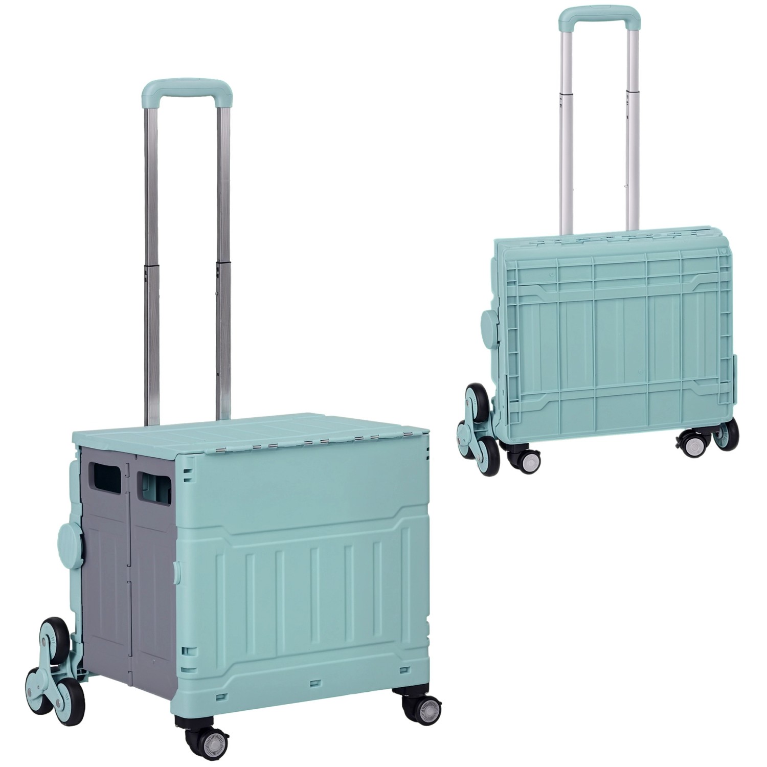 HOMCOM Einkaufswagen Kunststoff Aluminiumlegierung  52L x 48B x 100H cm günstig online kaufen