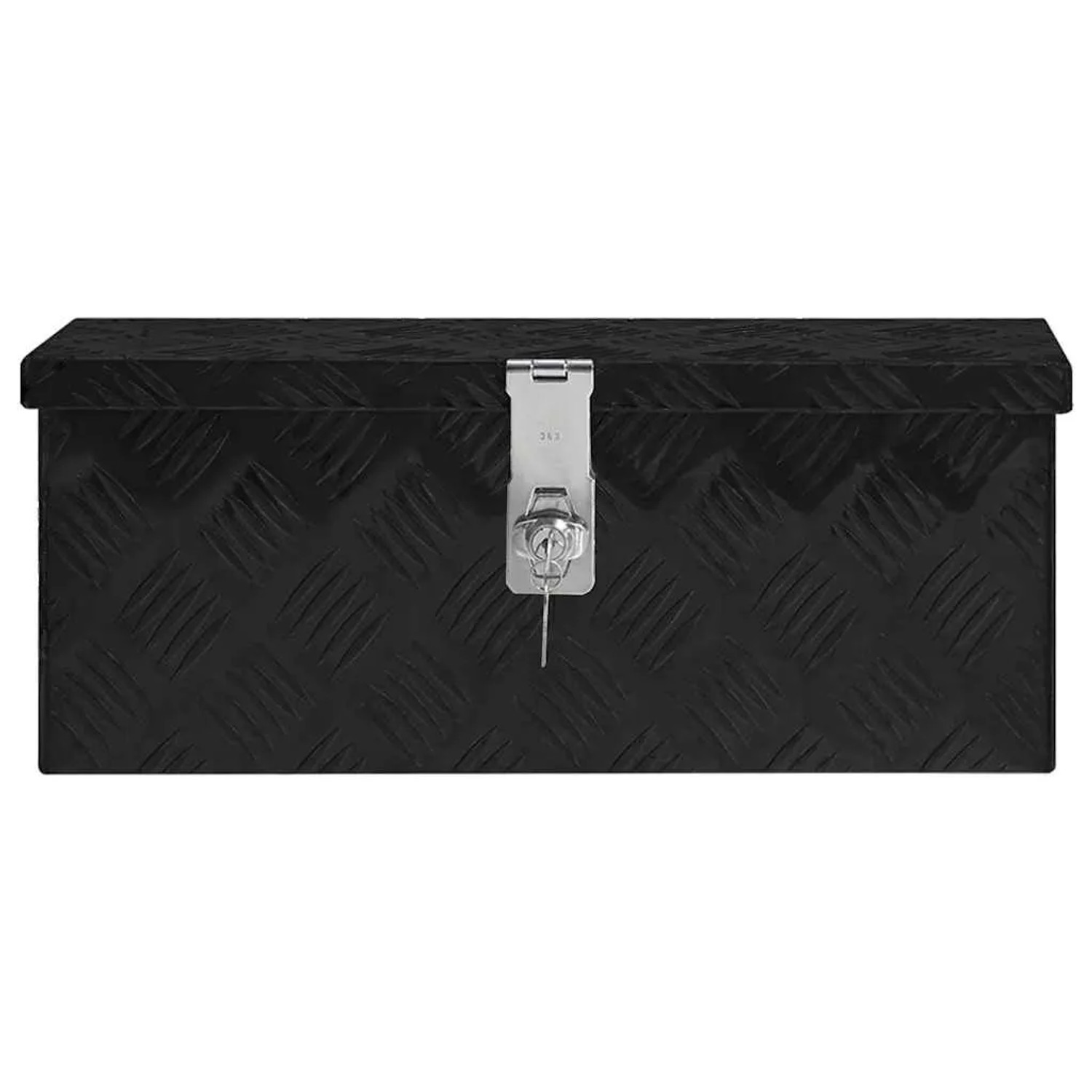 DELUKE Aluminiumbox Mit Deckel Abschließbar Alubox Deichselbox Alu Anhängerbox Werkzeugkiste Transportbox Metallkiste 50x15x20,5cm Schwarz_2