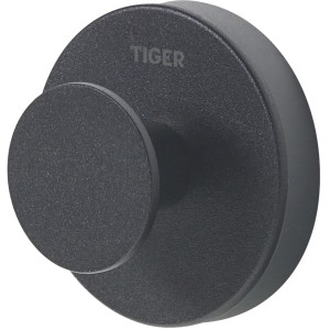 Schwarzer Tiger Haken Urban Groß, runder Handtuchhalter für Bad und WC.