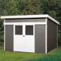 Weka Gartenhaus Turin mit Pultdach, lasiert, 295x249 cm. Holzhaus mit Doppeltür in Anthrazit und Weiß.