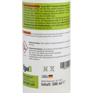 Insect-Out Premium Outdoorspray 500ml: Spray zur Stechmückenabwehr für Garten, Terrasse & Camping.