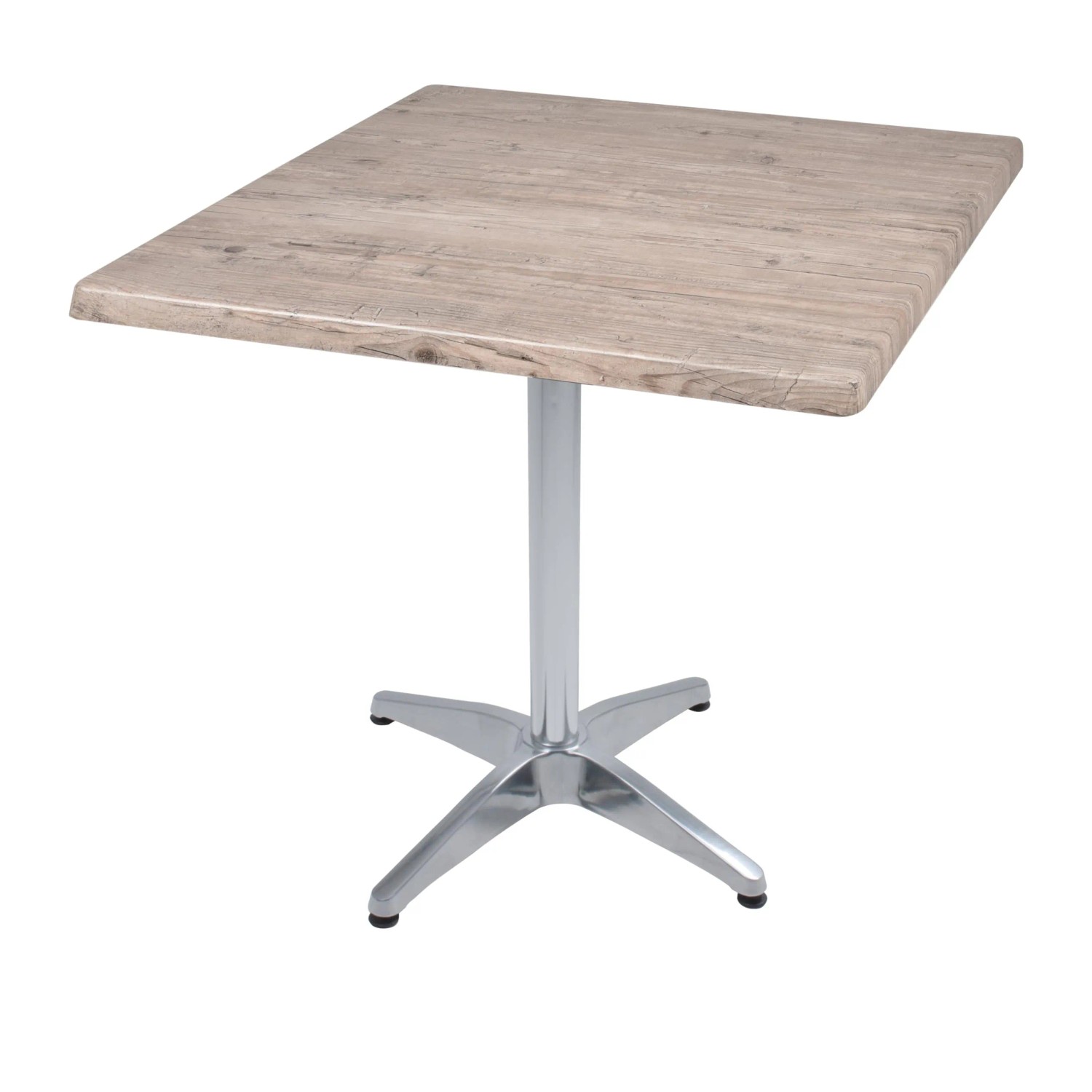DELUKE Bistrotisch VIDOL 80x80cm Quadratisch Hellbraun Holz Cafétisch Bartisch Gartentisch Outdoor-Esstisch