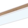 Moderne LED-Deckenleuchte Doro, 80 cm, Aluminium weiß matt mit Holzoptik Rahmen.