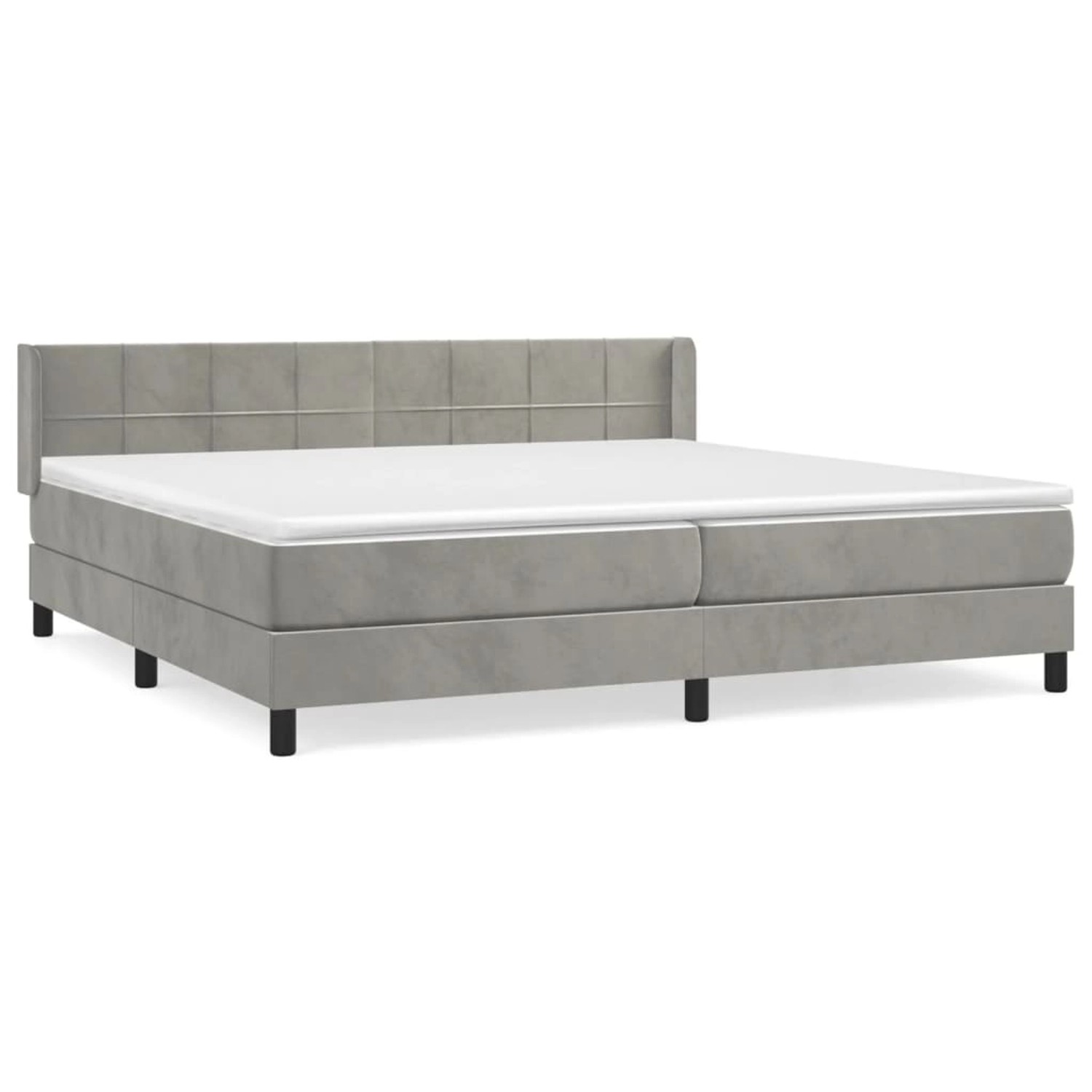 vidaXL Boxspringbett mit Matratze Hellgrau 200x200 cm Samt1377551 günstig online kaufen