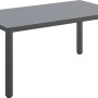 Grauer Tisch mit Glasplatte, Teil der 5-tlg. Sitzgruppe Vigo Gartenmöbel-Sets.