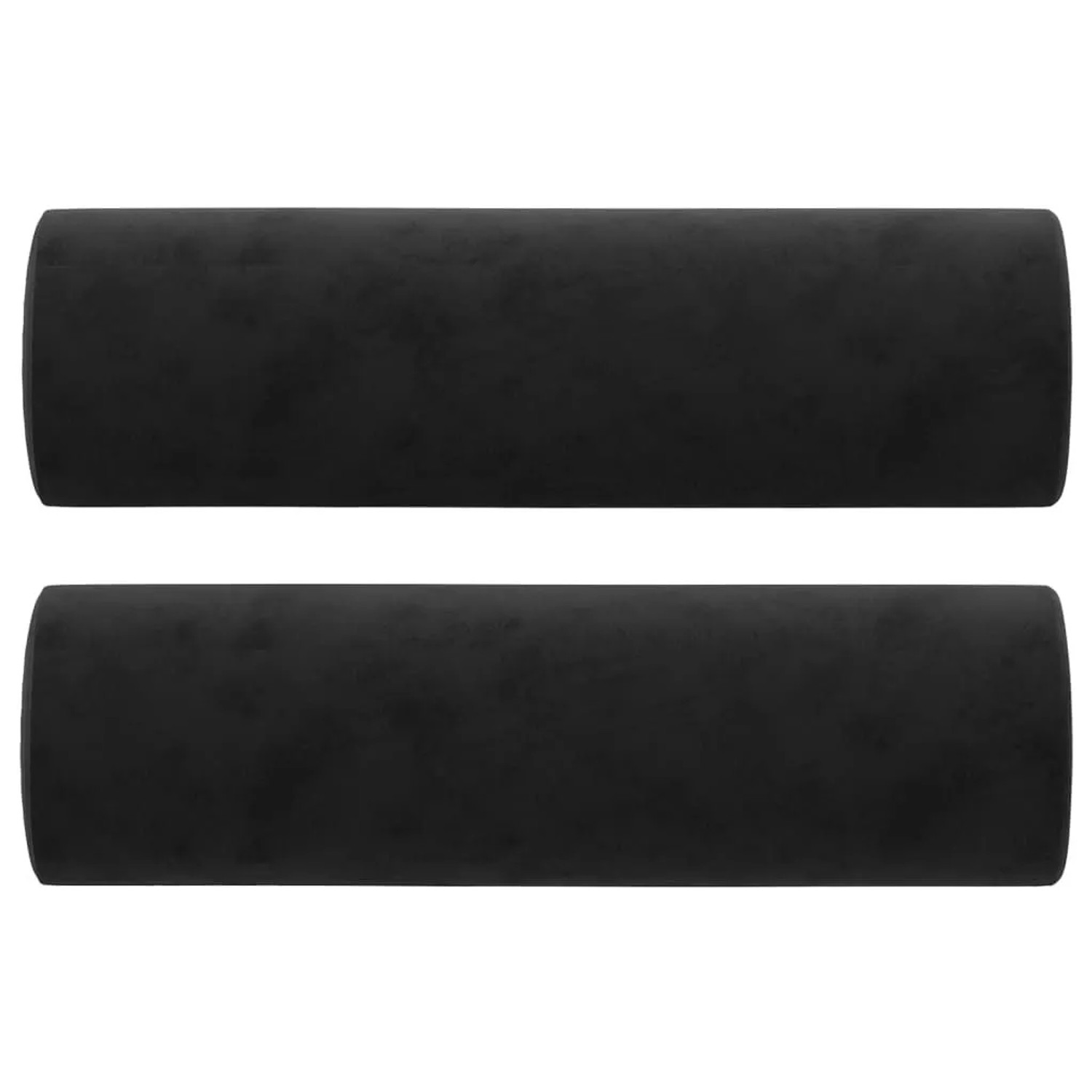 vidaXL Zierkissen 2 Stk Schwarz Ø15x50 cm Samt 349514
