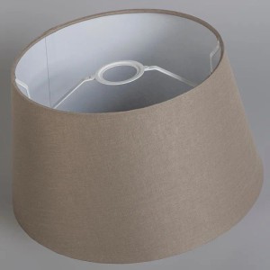 QAZQA Leinenschirm Taupe Rund Abgeschrägt 35 30 18