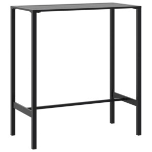 Schwarzer vidaXL Bartisch aus pulverbeschichtetem Stahl, 100x50x110 cm, für Garten und Indoor.