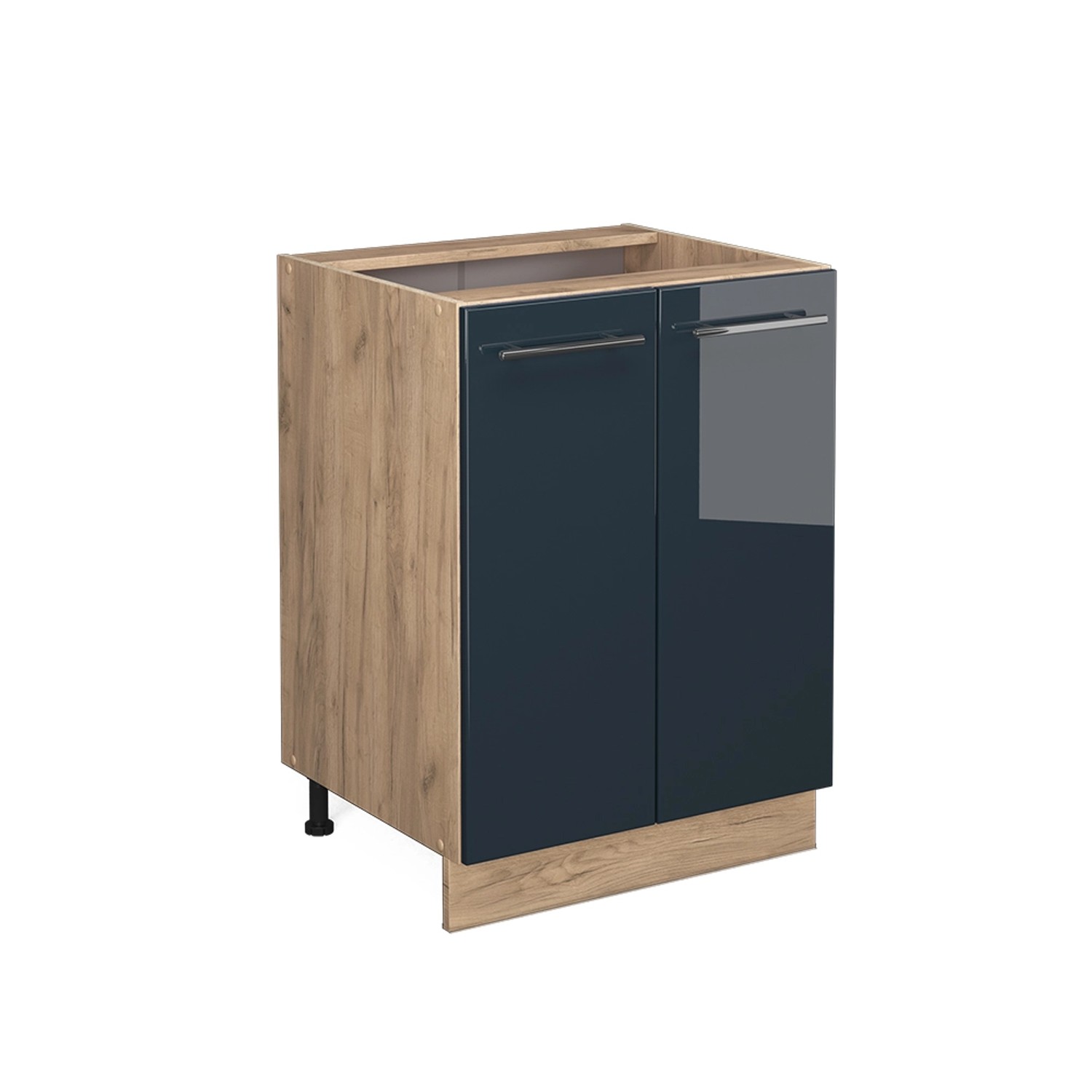 Vicco Küchenunterschrank Fame-Line Dunkelblau Hochglanz/Goldkraft Eiche 60 günstig online kaufen