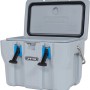 Geöffnete graue Lifetime Kühlbox Campingbox mit 26,5 Liter Volumen.