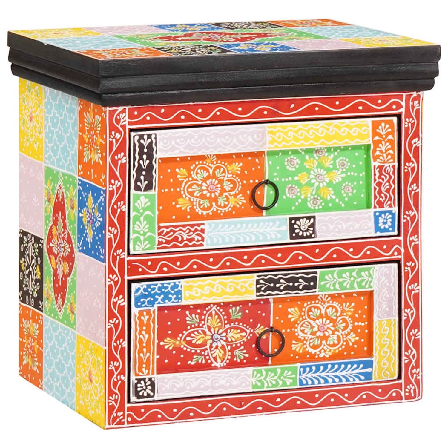 vidaXL Nachttisch 2 Stk Mehrfarbig 40 x 30 x 40 cm Massivholz Mango 4017589 günstig online kaufen