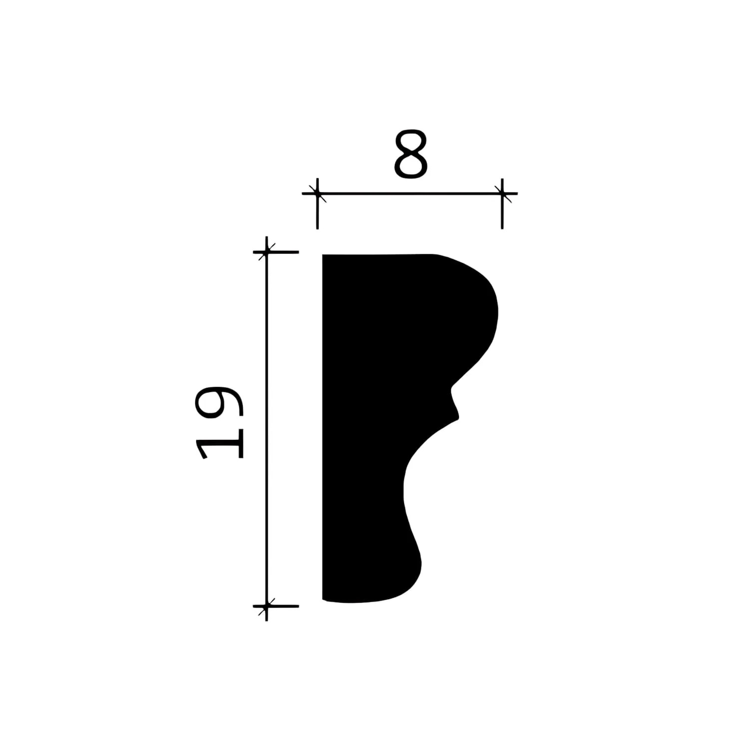 PROFHOME 151321 Wand- und Friesleiste Stuckleiste Zierleiste Wandleiste 2 m 200 cm x 0,8 cm x 1,9 cm Weiß
