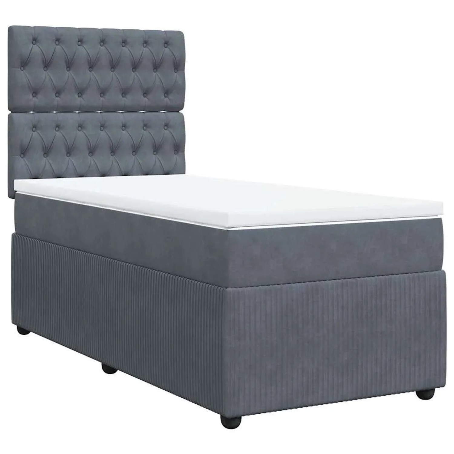 vidaXL Boxspringbett mit Matratze Dunkelgrau 90x190 cm Samt 3292221 günstig online kaufen