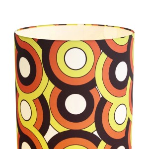 QAZQA Retro Stehleuchte Orange mit STOffschirm Mehrfarbig Mina