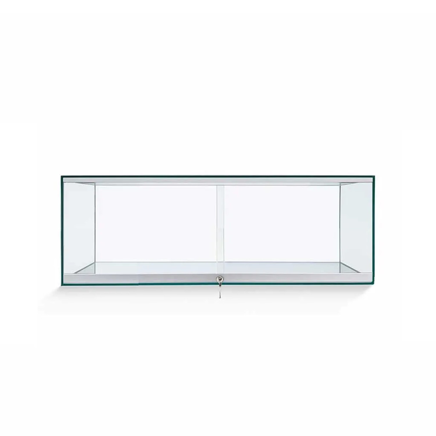 K-Möbel Handgefertigte Kunstvitrine Glas 100x37x36 cm Made in Germany mit Schiebetür & Schloss