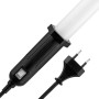REV Ritter LED-Handleuchte (7W) in Schwarz mit Schalter, Haken und Stecker.
