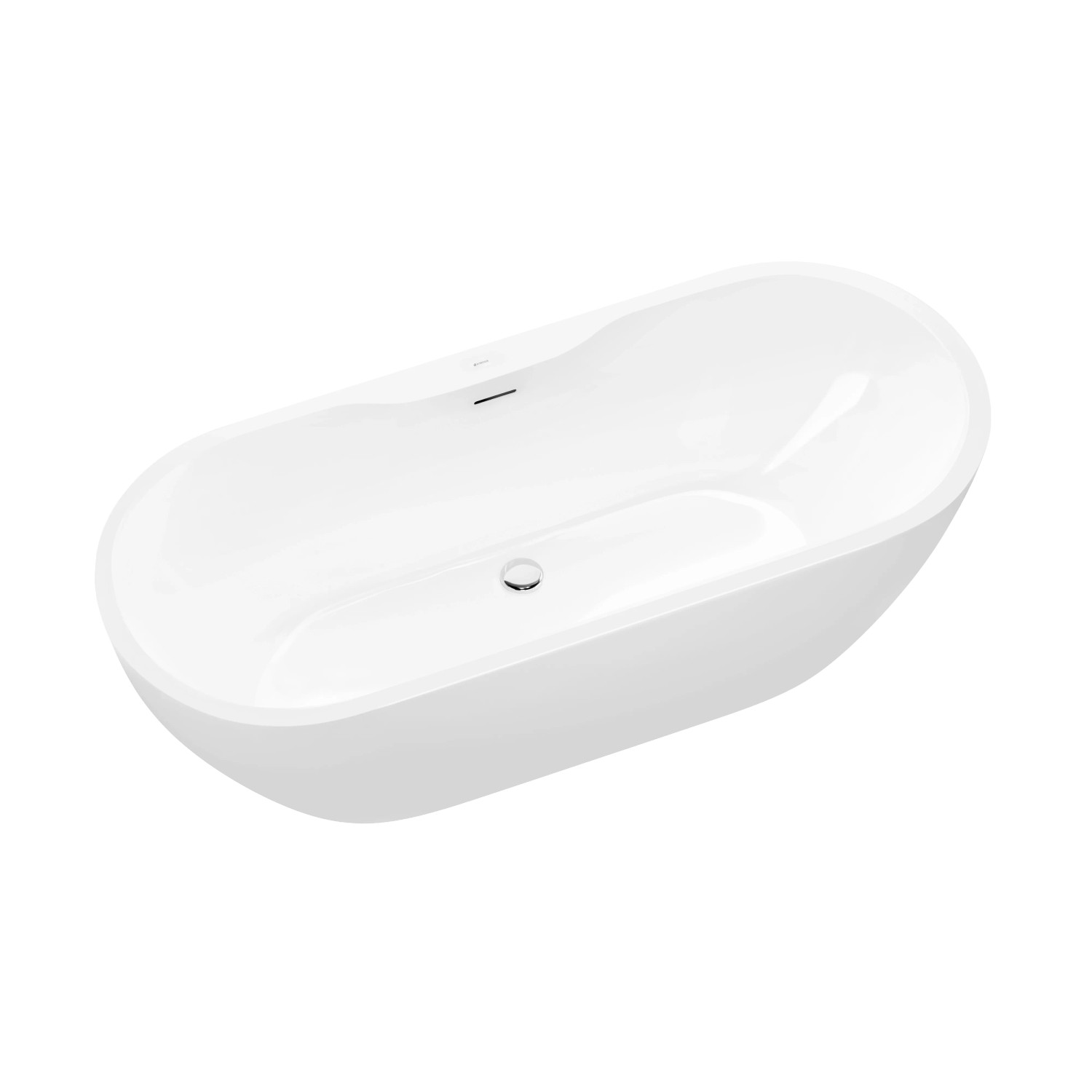 Bernstein Freistehende Badewanne ROMA PLUS 2.0 Weiß Glänzend 165x75x58 cm