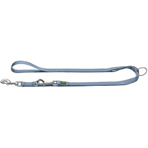 Verstellbare Hunter Führleine, rauchblau, 2 m lang, aus robustem Nylon – ideal für Hunde.