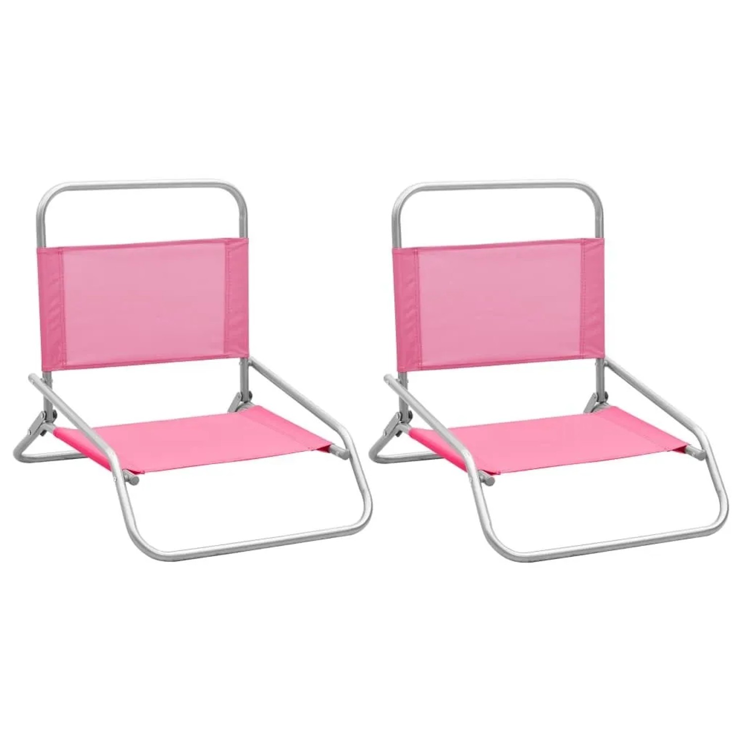 vidaXL Klappbare Strandstühle 2 Stk Rosa Stoff 310372