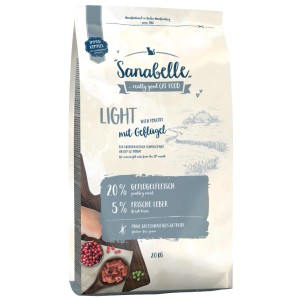 Sanabelle Light Katzen-Trockenfutter, 2kg Packung für übergewichtige Katzen.