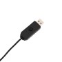 Schwarzer USB-Stecker mit Controller und Taste zur Steuerung der 8 LED-Beleuchtungsmodi des Weihnachtssterns.