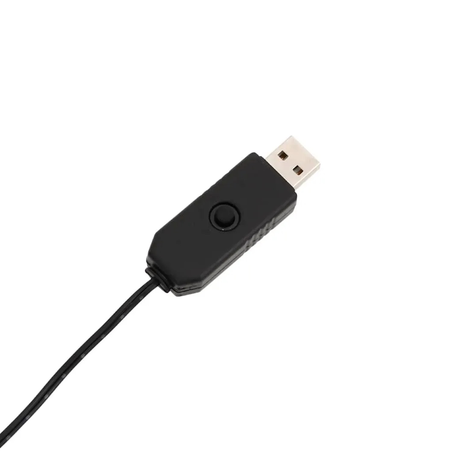 Schwarzer USB-Stecker mit Controller und Taste zur Steuerung der 8 LED-Beleuchtungsmodi des Weihnachtssterns.