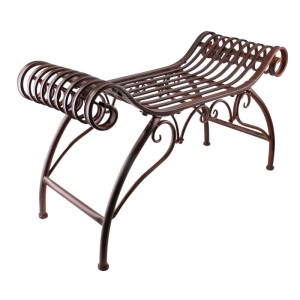 Lex Sitzbank Eisenbank Gartenbank Metallbank Gartenmöbel Antik Design Deko Braun