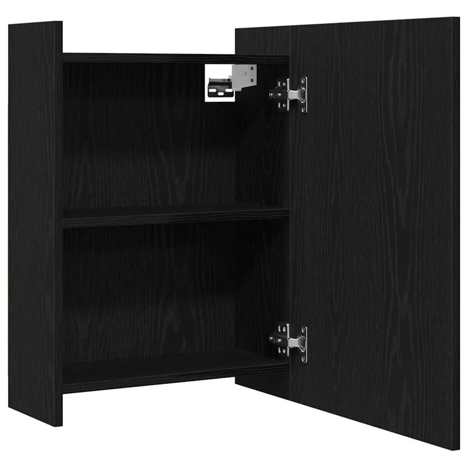 vidaXL Spiegelschrank in Schwarz Eichen-Optik mit Regal und Tür, Badmöbel