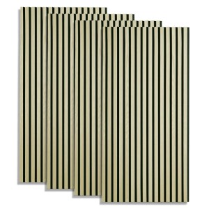 Homestyle4u Akustikpaneele Wandpaneele 4er-Set 60x120 cm Creme 2700
