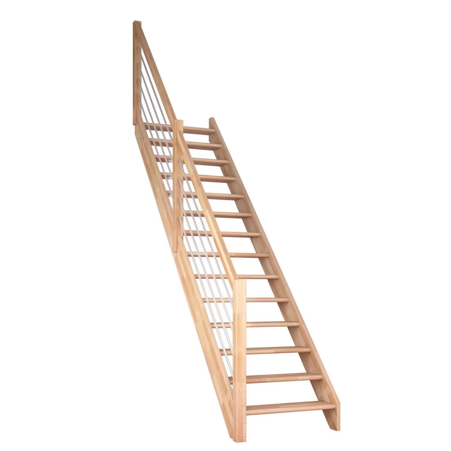 Dolle Raumspartreppe Paris Gerade Buche Edelstahlgeländer FSC®