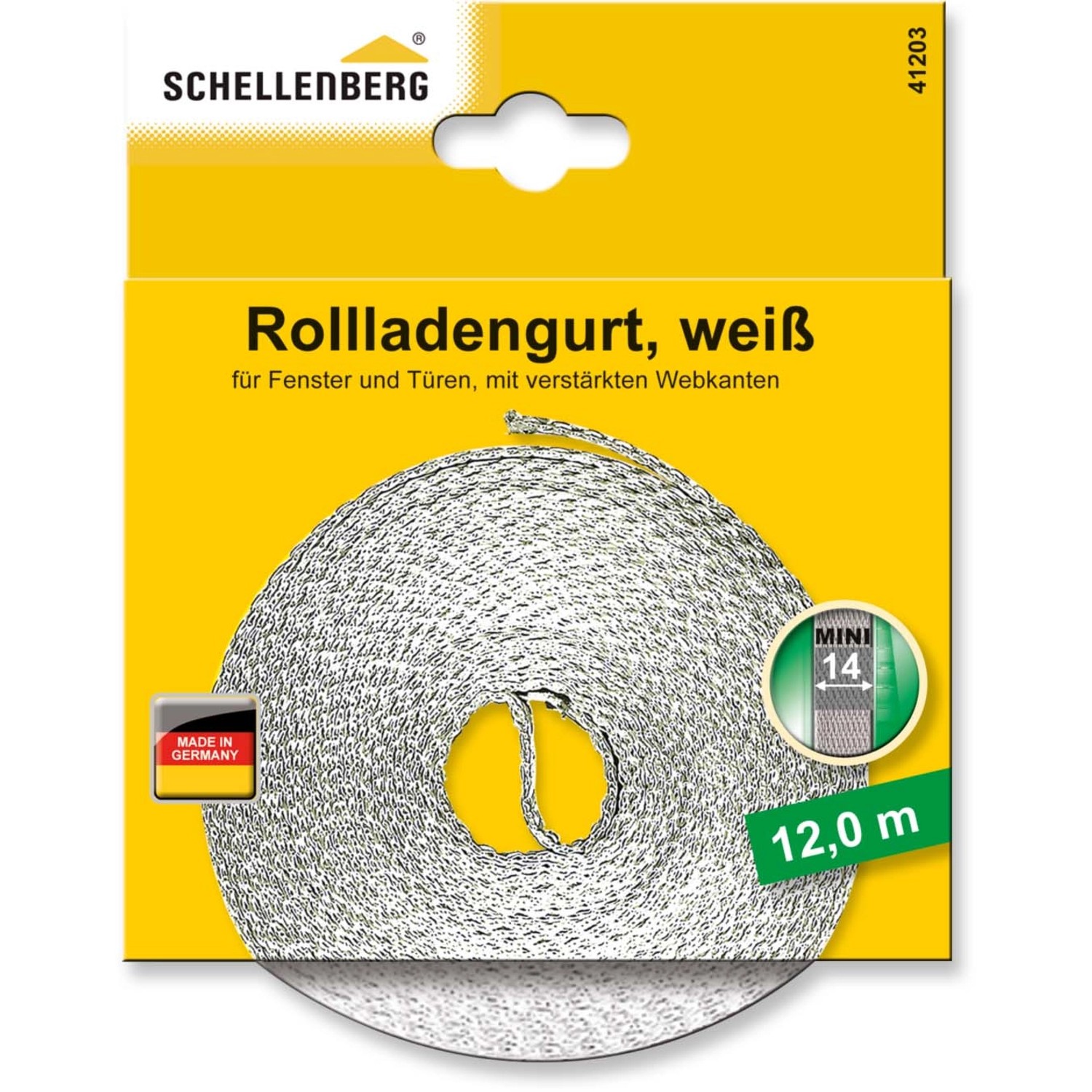 Schellenberg Rollladengurt Mini 14 mm 12 m Weiß günstig online kaufen