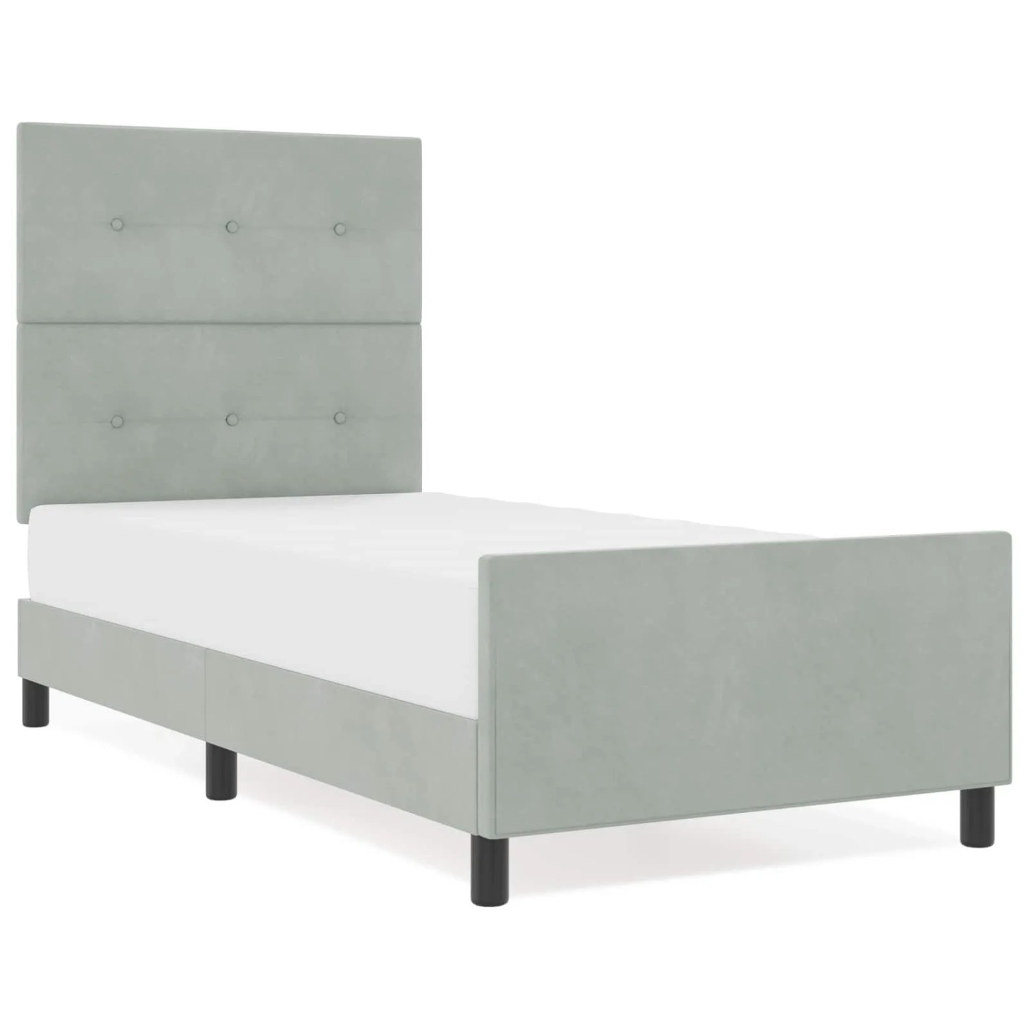 vidaXL Boxspringbett mit Kopfteil Hellgrau 100 x 200 cm Samt 3344921 günstig online kaufen