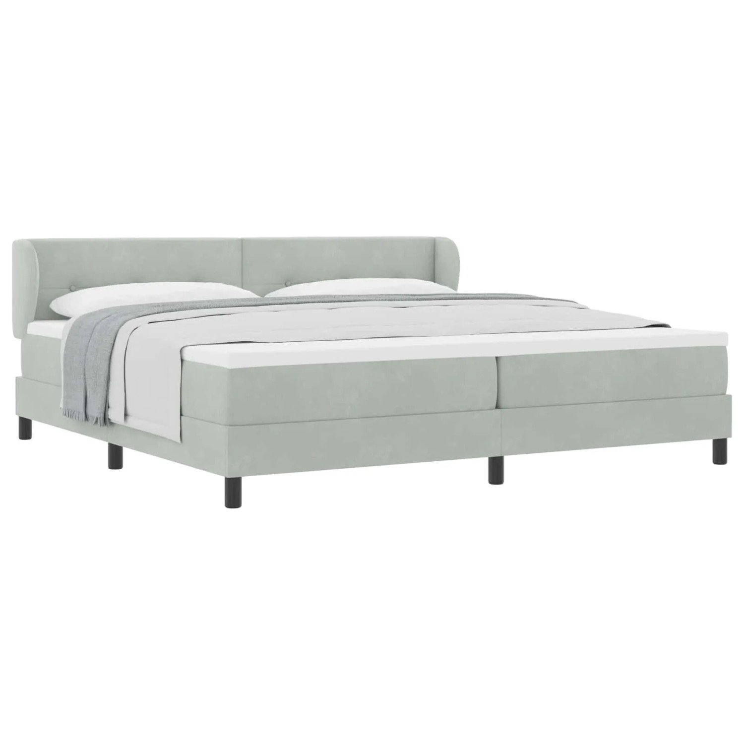 vidaXL Boxspringbett mit Matratze Hellgrau 200 x 200 cm Samt 3340406 günstig online kaufen