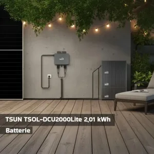 TSUN DCU2000Lite Balkonkraftwerk Speicher 10 kWh mit 4 Akkus im Außenbereich.