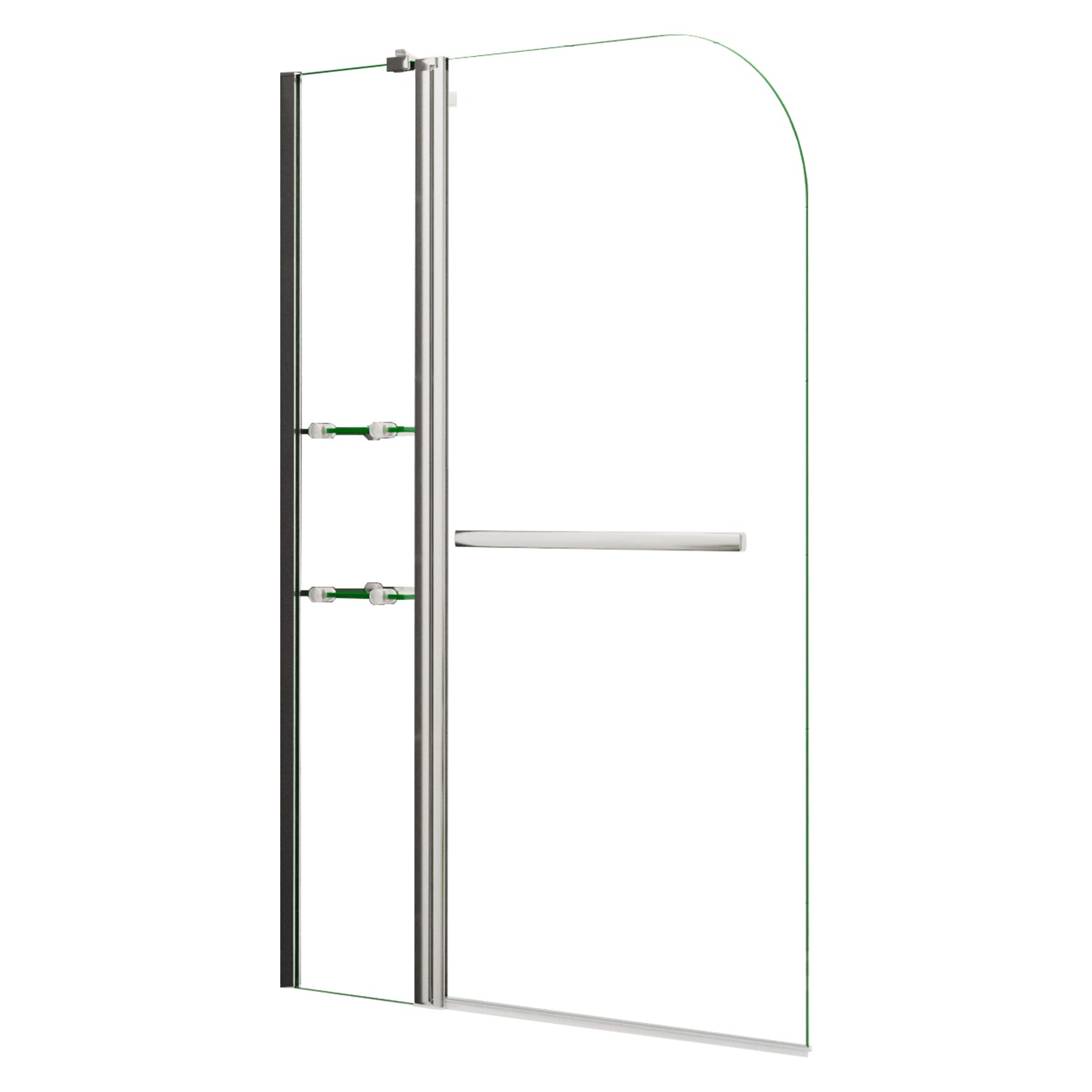 AICA 120x140cm Rundglas Badewanneaufsatz mit 30cm Diagonal Wandhalterung Dr günstig online kaufen