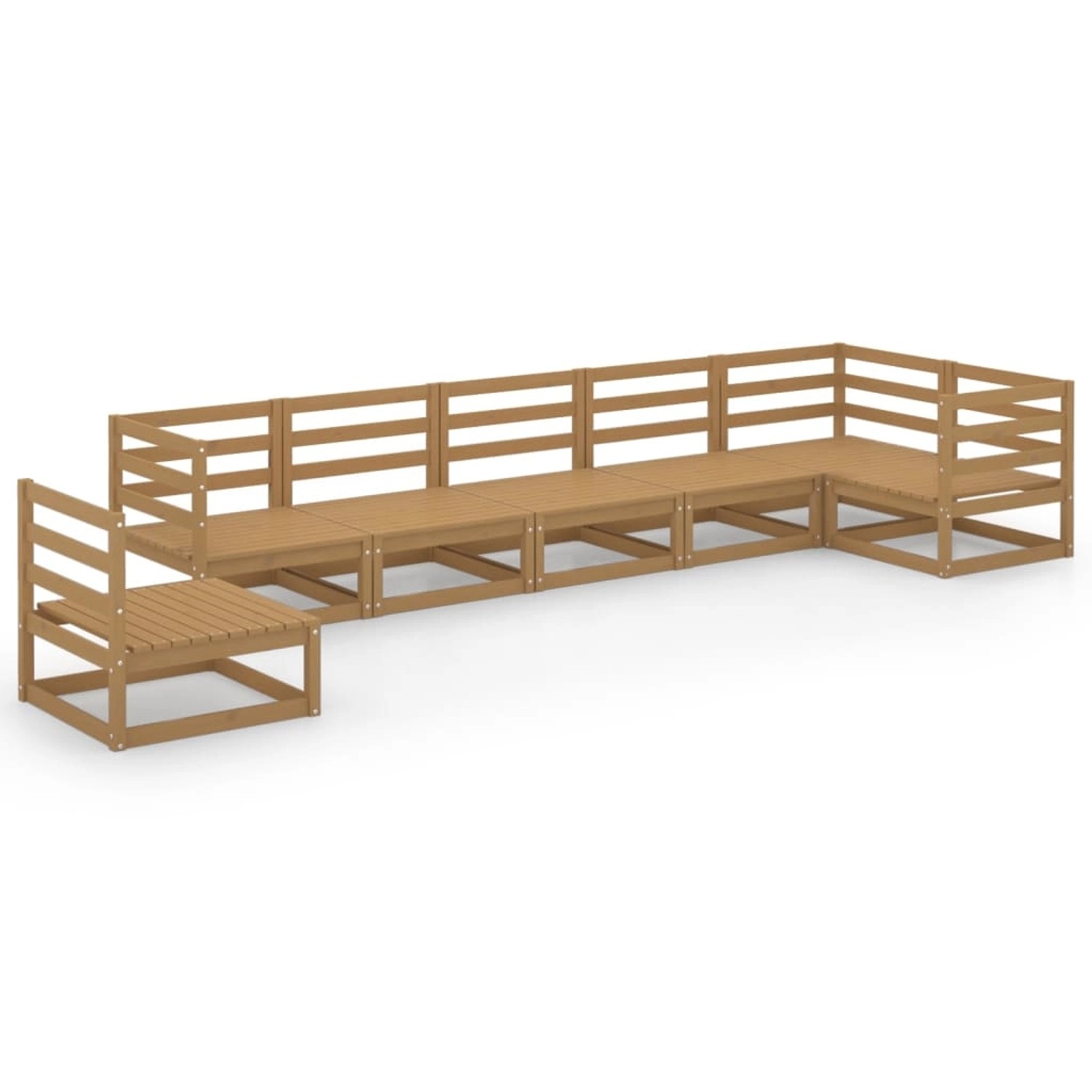 vidaXL 7-tlg Garten-Lounge-Set Honigbraun Massivholz Kiefer Modell 10 günstig online kaufen