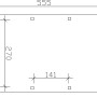 Skizze des Skan Holz Einzelcarports Nussbaum, Maße: 314 x 555 cm, Pfostenanordnung.
