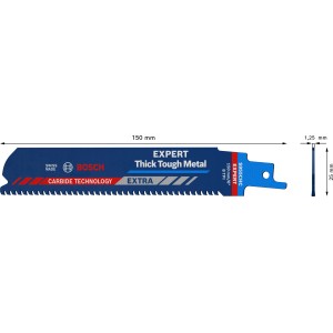 Bosch Expert S955CHC Säbelsägeblatt für dickes Metall, 150mm. Robust und langlebig.