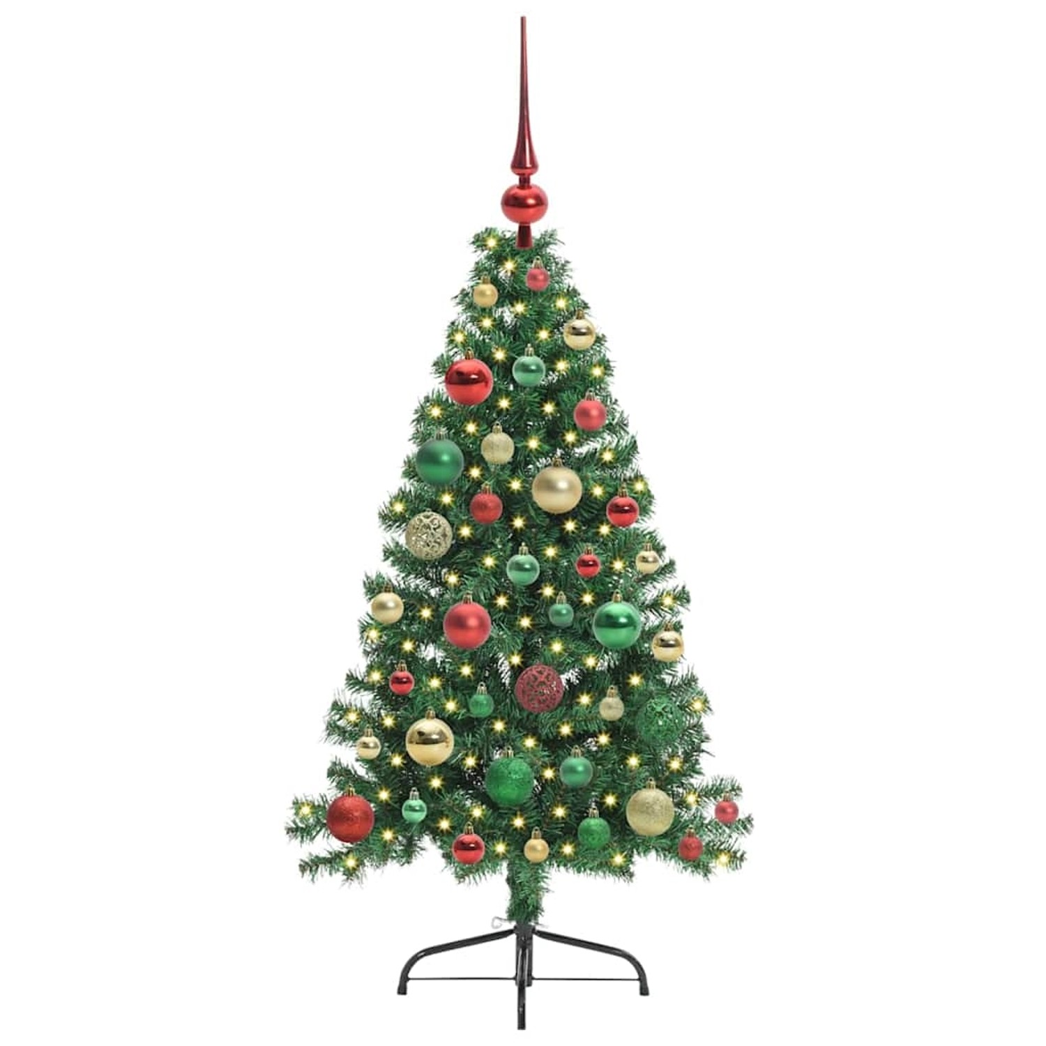 vidaXL Künstlicher Vorbeleuchteter Weihnachtsbaum Grün 120 cm PVC 3396997