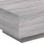 Moderner Couchtisch vidaXL mit LED-Beleuchtung, Grau Sonoma, 55x55x31 cm.