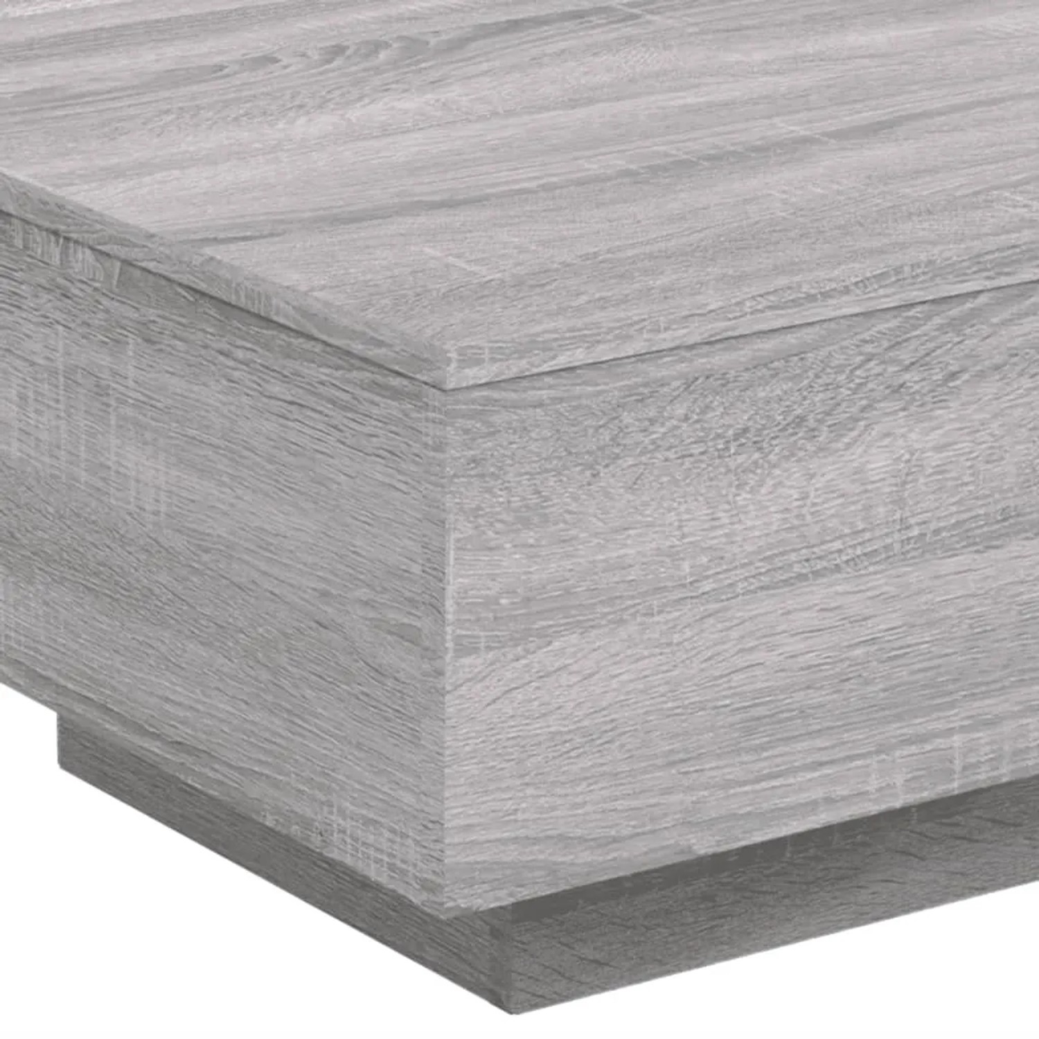 Moderner Couchtisch vidaXL mit LED-Beleuchtung, Grau Sonoma, 55x55x31 cm.