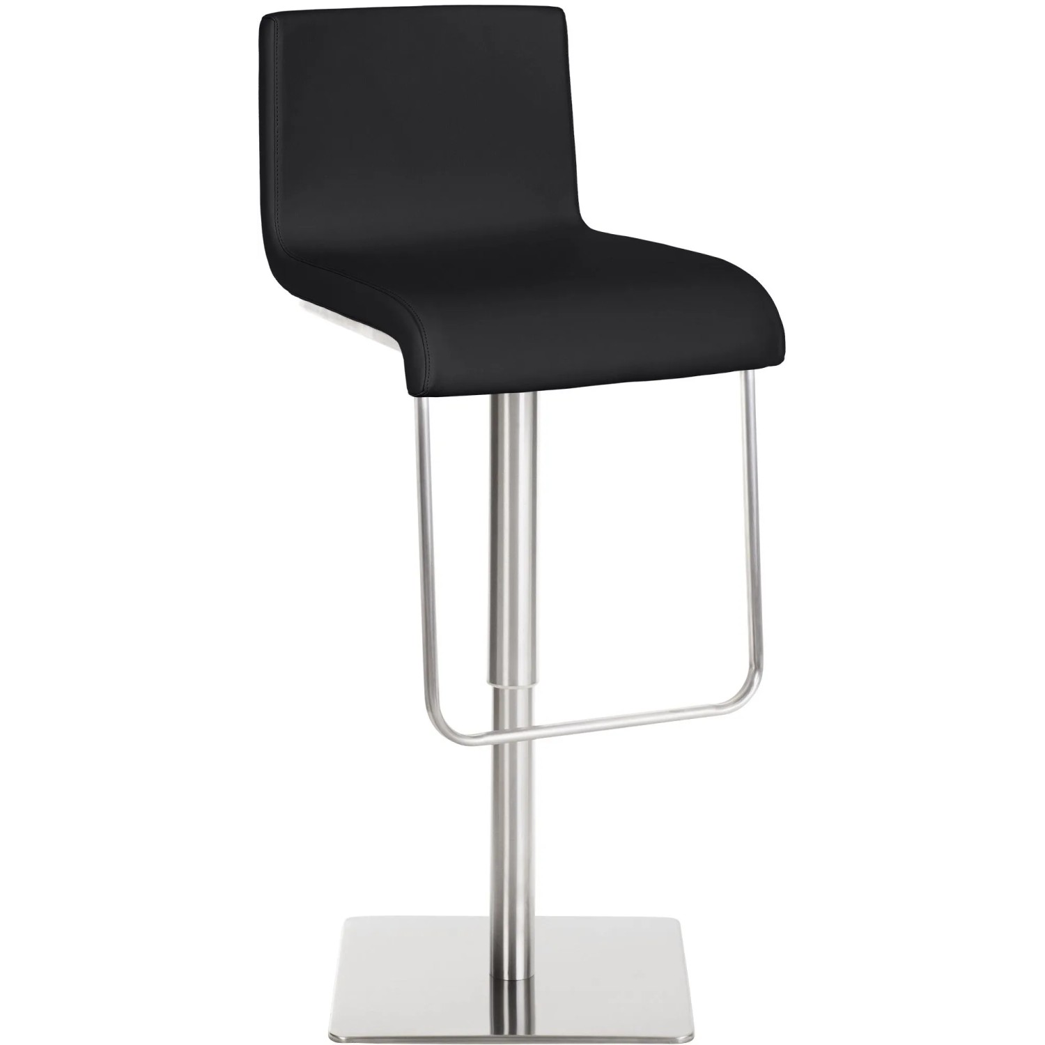 DELUKE Barhocker BITOR Kunstleder Schwarz 39x46x80cm Silber Barstuhl Höhenverstellbar Mit Lehne Drehbar Tresenhocker Tresenstuhl