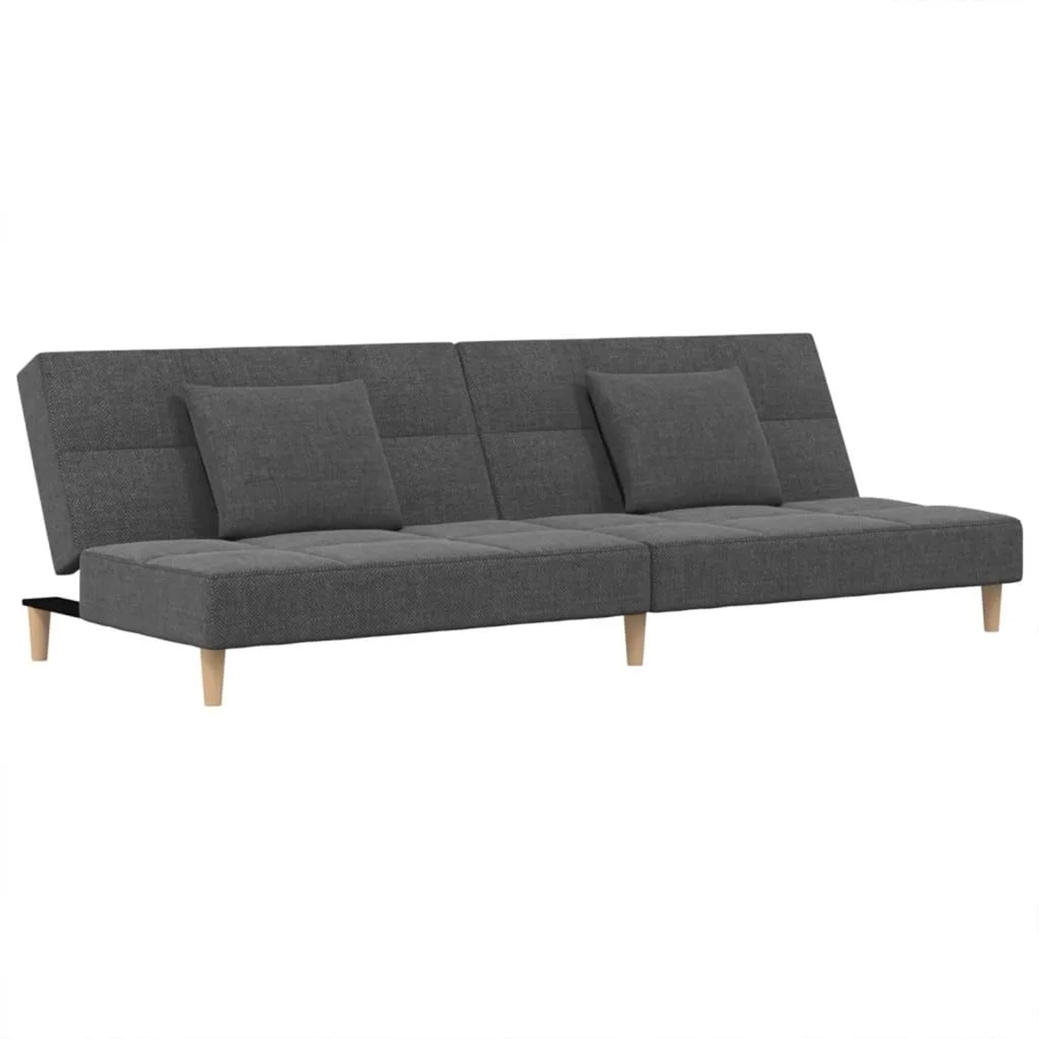 vidaXL Schlafsofa 2-Sitzer mit 2 Kissen Hellgrau Stoff 375792 günstig online kaufen